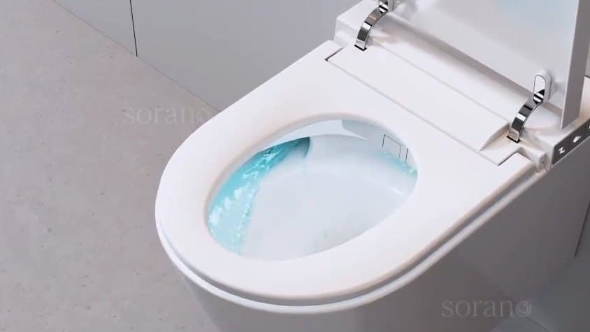 Sorano bowl during an automatic flush