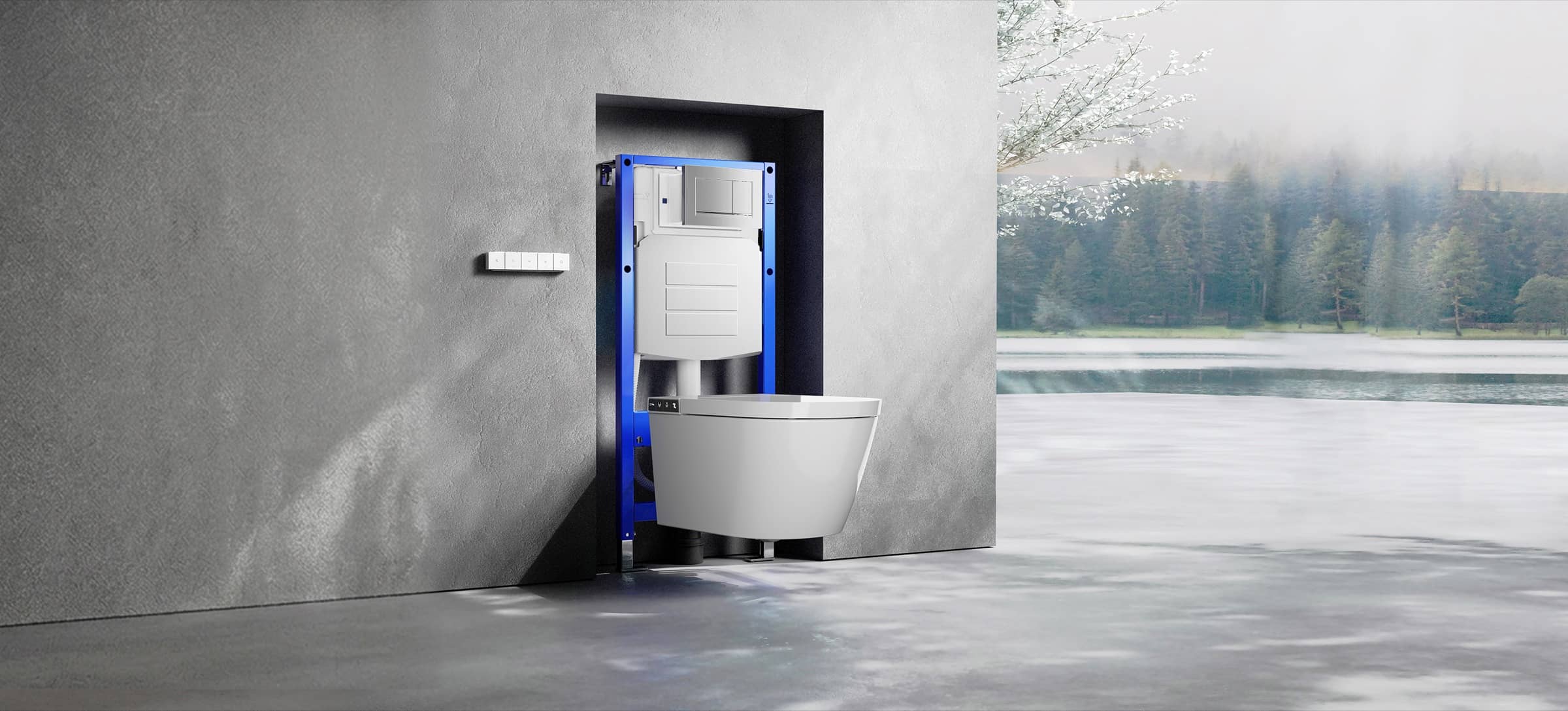 Concealed in-wall cistern installation